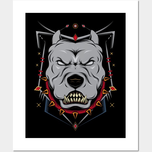 Pitbull emblem design Wall Art by AGORA studio